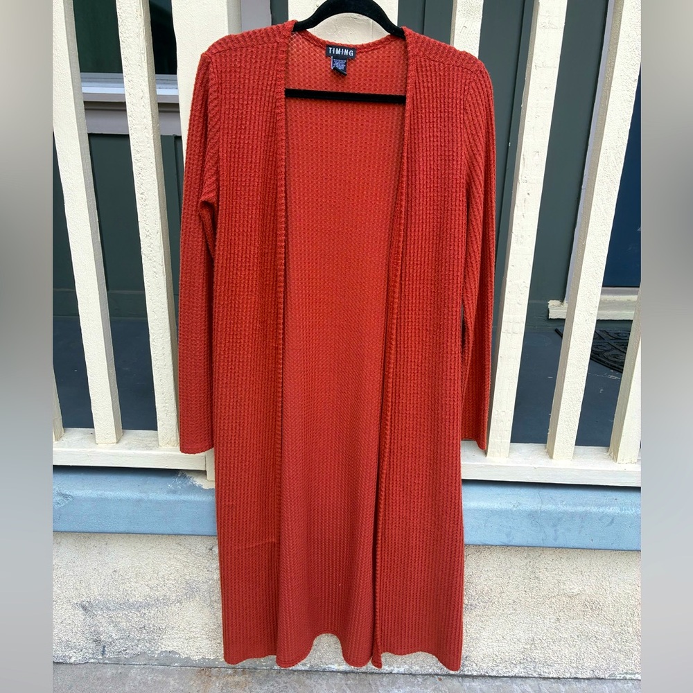 Red Long Cardigan